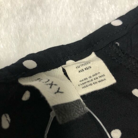 🆕 Roxy Polka Dot Bell Sleeve Viscose V Neck Top - Picture 10 of 12
